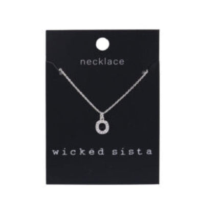 Wicked Sista O Initial Necklace in Silver