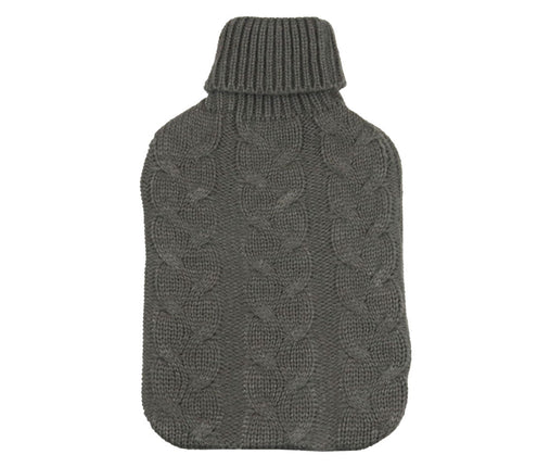 Wicked Sista Cable Knit Weave Hot Water Bottle Cover Charcoal