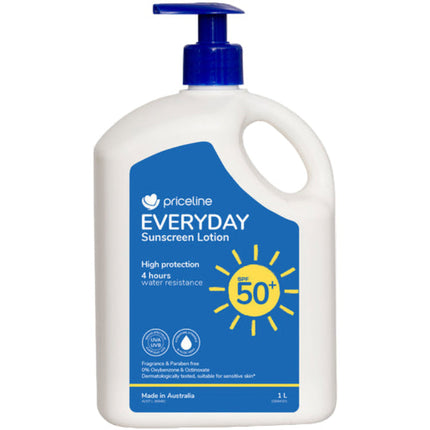 Priceline Everyday Sunscreen Lotion SPF50 Plus 1L