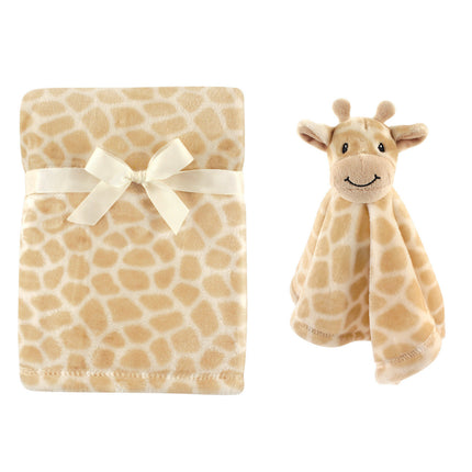 Hudson Baby Plush Blanket With Security Blanket Giraffe