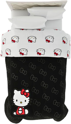 Franco Hello Kitty Super Soft Microfiber Reversible Comforter Bedding Set Twin Official Licensed Product