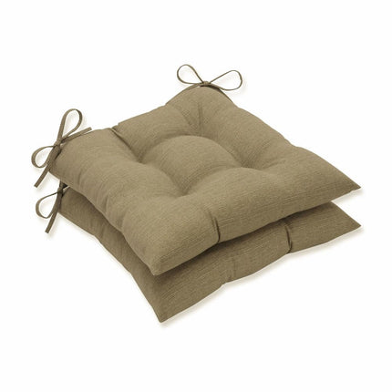 Pillow Perfect Indoor Outdoor Taupe Textured Solid Tufted Seat Cushion 2 Pack