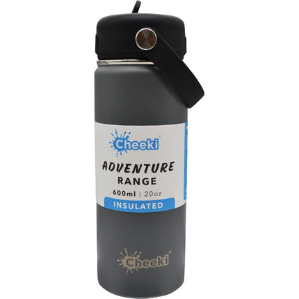 Cheeki Adventure Insulated Stainless Steel Bottle Slate 600ML