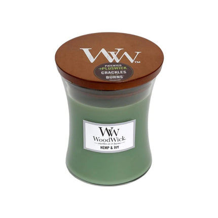 WoodWick Hemp and Ivy Soy Wax Scented Candle Medium 12CM