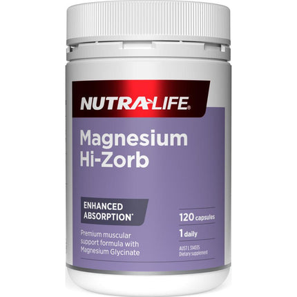 Nutralife Magnesium Hi-Zorb 120 Capsules - OhYouLuckyDuck.com.au