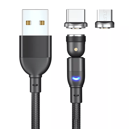 Greenport 540 Degree Rotation 3 in 1 Magnetic Charging Cable 2M 2PCS