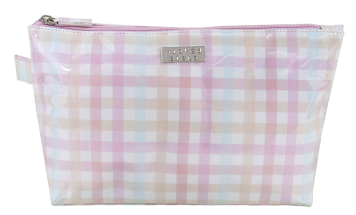 Wicked Sista Pastel Gingham Luxe Large Cosmetic Bag