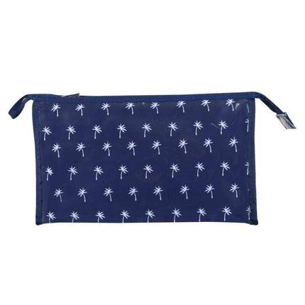 Wicked Sista Mini Palm Navy Soft Sided A-Line Cosmetic Bag