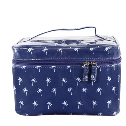 Wicked Sista Mini Palm Navy Small Beauty Case