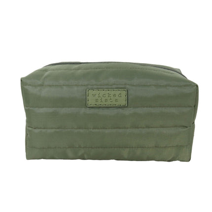 Wicked Sista Quilted Rectangular Beauty Bag Khaki