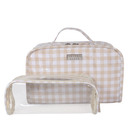 Wicked Sista Classic Gingham 2 in 1 Cosmetic Bag Set