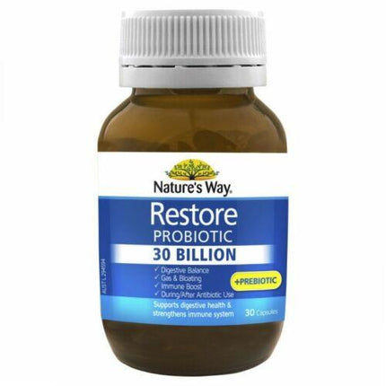 Natures Way Restore Probiotic 30 Billion 30 Capsules - OhYouLuckyDuck.com.au