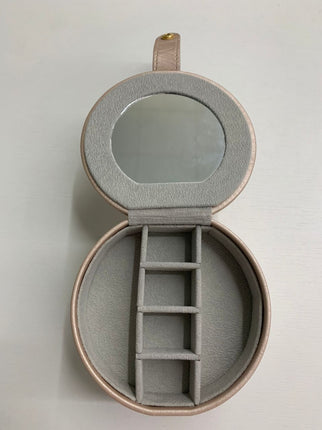 Vogue Travel Jewellery Case Round 2 Tier Silver Organizer Box