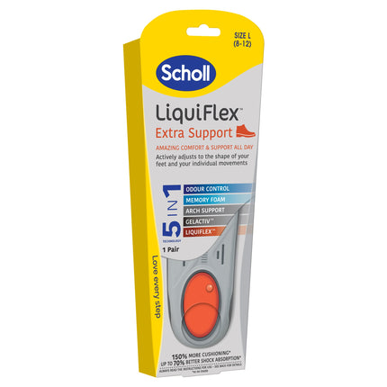 Scholl Liquiflex Insoles Extra Support Large