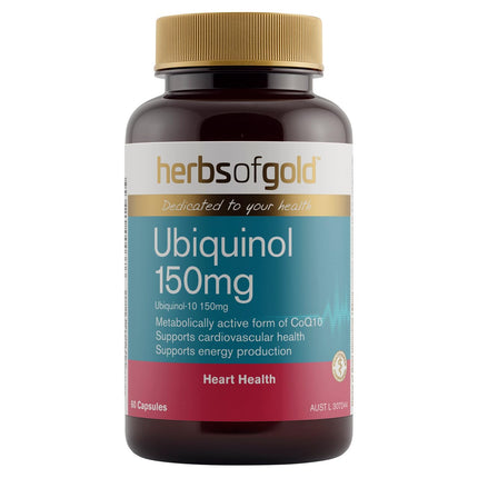 Herbs of Gold Ubiquinol 150mg for Energy and Heart Health 60 Capsules