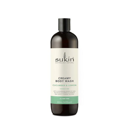 Sukin Creamy Body Wash Cucumber and Lemon 500ML