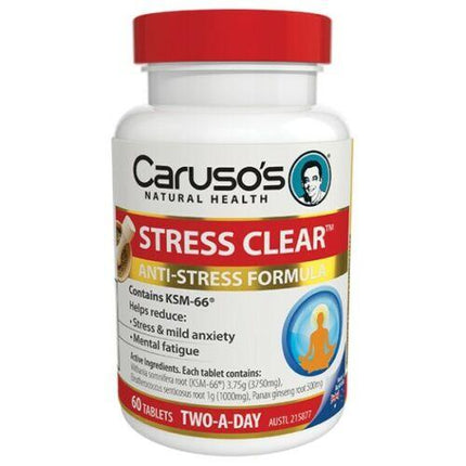 Carusos Stress Clear 60 Tablets - OhYouLuckyDuck.com.au
