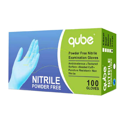 Qube Blue Nitrile Medical Examination Gloves Royal Blue XL