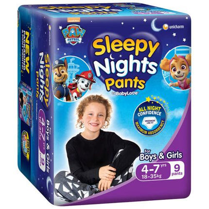 Babylove Sleepy Nights Overnight Pants 4-7 Years 9 Pack - OhYouLuckyDuck.com.au
