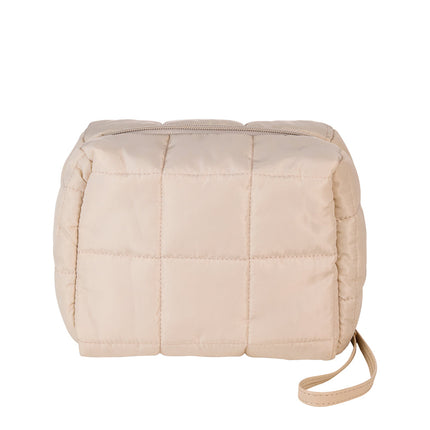Designer Brands Puffy Pouch Makeup and Toiletry Bag Cream