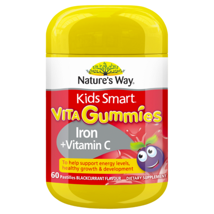 Natures Way Kids Smart Kids Smart Vita Gummies Iron And Vitamin C 60 Pastilles - OhYouLuckyDuck.com.au