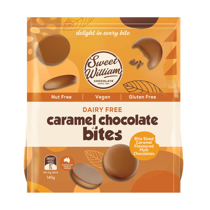 Sweet William Caramel Chocolate Bites Dairy Free Gluten Free Vegan 140G