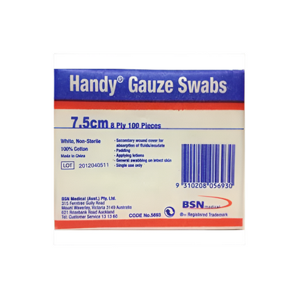 Handy Gauze Comp Gauze Non-Sterile 7.5cm 100 Pieces