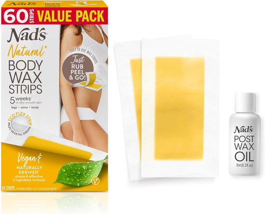 Nad'S Natural Body Wax Strips 60Pk Value Pack