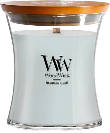 WoodWick Magnolia Birch Scented Medium Hourglass Candle