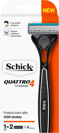 Schick - Quattro Titanium 4 Kit for Men - OhYouLuckyDuck.com.au