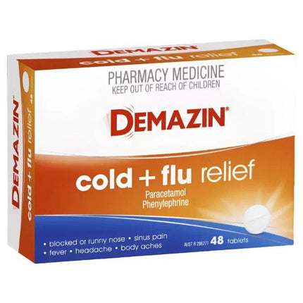 Demazin Cold and Flu Relief 48 Tablets - OhYouLuckyDuck.com.au