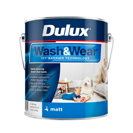 Dulux Wash and Wear Interior Matte White 4L