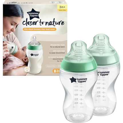Tommee Tippee Closer To Nature Feeding Bottles 340ml 2 Pack