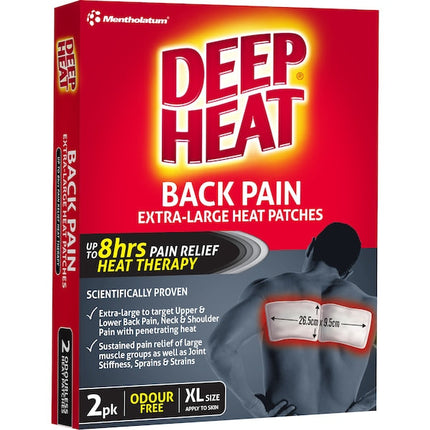 Deep Heat Back Pain XL Heat Patches 2Pk