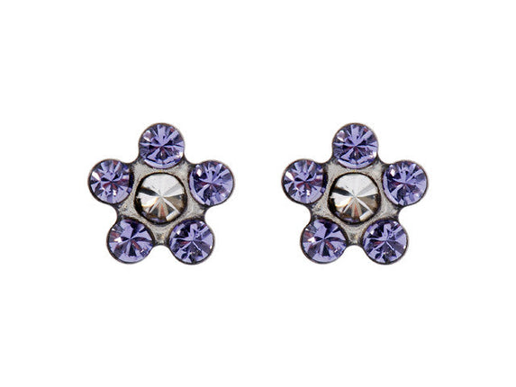 Studex System75 Daisy Tanzanite Surgical Steel Stud Earrings