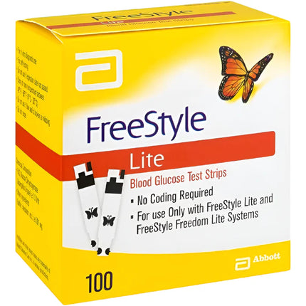 Abbott Freestyle Lite Blood Glucose Test Strips 100 Strips