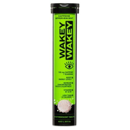 Wakey Wakey Caffeine Effervescent 20 Tablets - OhYouLuckyDuck.com.au