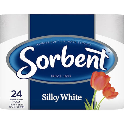 Sorbent Silky White Embossed Toilet Tissue 24 Pack
