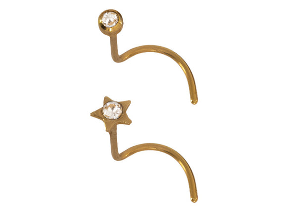 Studex Nose Starlite Crystal Pack Gold Plated