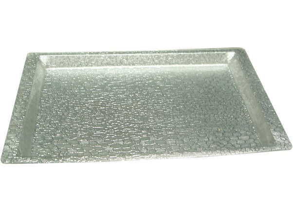 Winco Acrylic Rectangular Textured Tray Silver