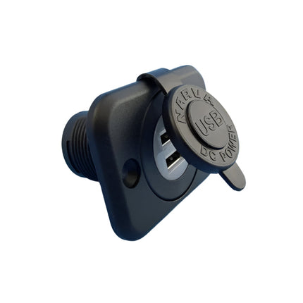 Narva Flush Mount Dual USB Socket - Black