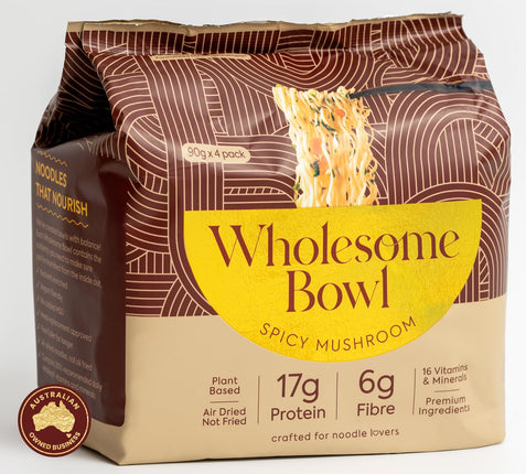 Wholesome Bowl Instant Noodles Spicy Mushroom 90G 4 Pack