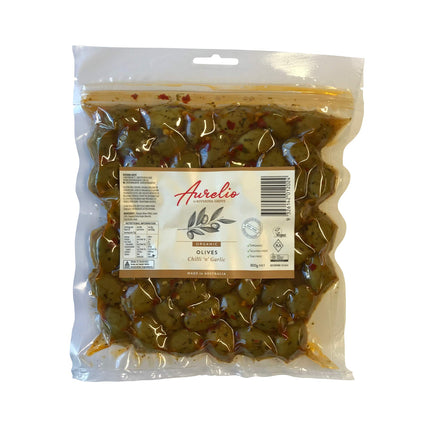Aurelio Chilli and Garlic Olives 300G