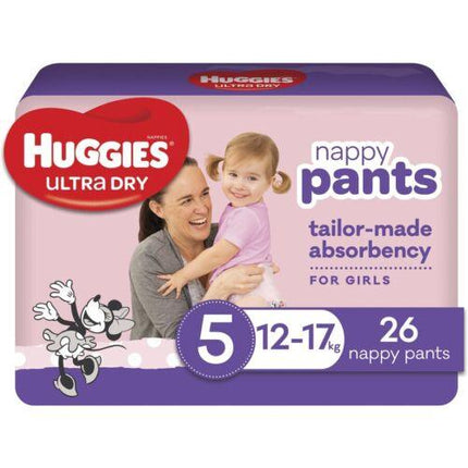 Huggies Walkers Nappy Pants For Girls 12-17kg 26 - OhYouLuckyDuck.com.au
