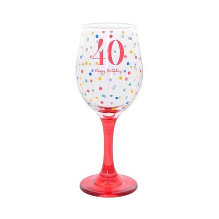 Gibson Gifts 40th Birthday Party Wine Glass Drinkware Red