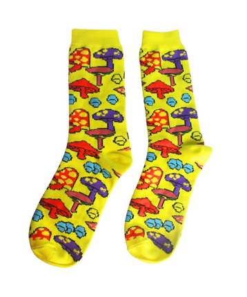 Sock Society Magic Mushrooms Novelty Crew Socks