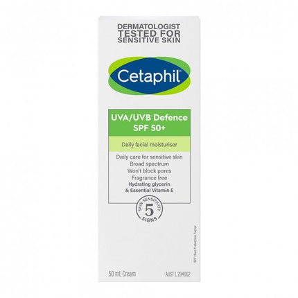 Cetaphil Uva/Uvb Defence SPF 50+ 50mL - OhYouLuckyDuck.com.au