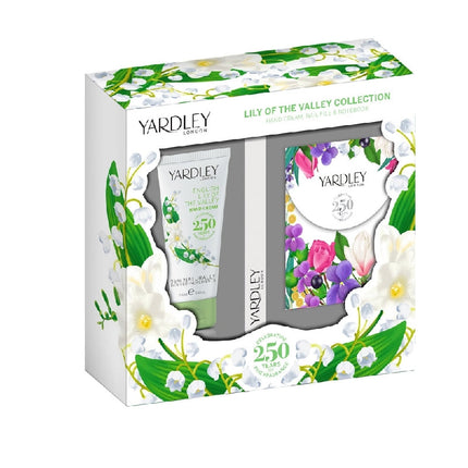 Yardley Lily Of The Valley Gift Set Hand Cream 100ML, Nail File & Notebook
