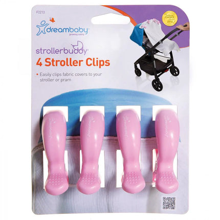 Dreambaby Stroller Clips 4 Pack Pink