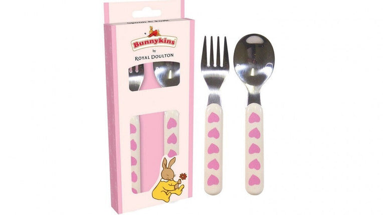 Bunnykins Spoon And Fork Pink Sweethearts